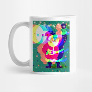 Psychedelic Trippy Xmas Bowling Santa Mug